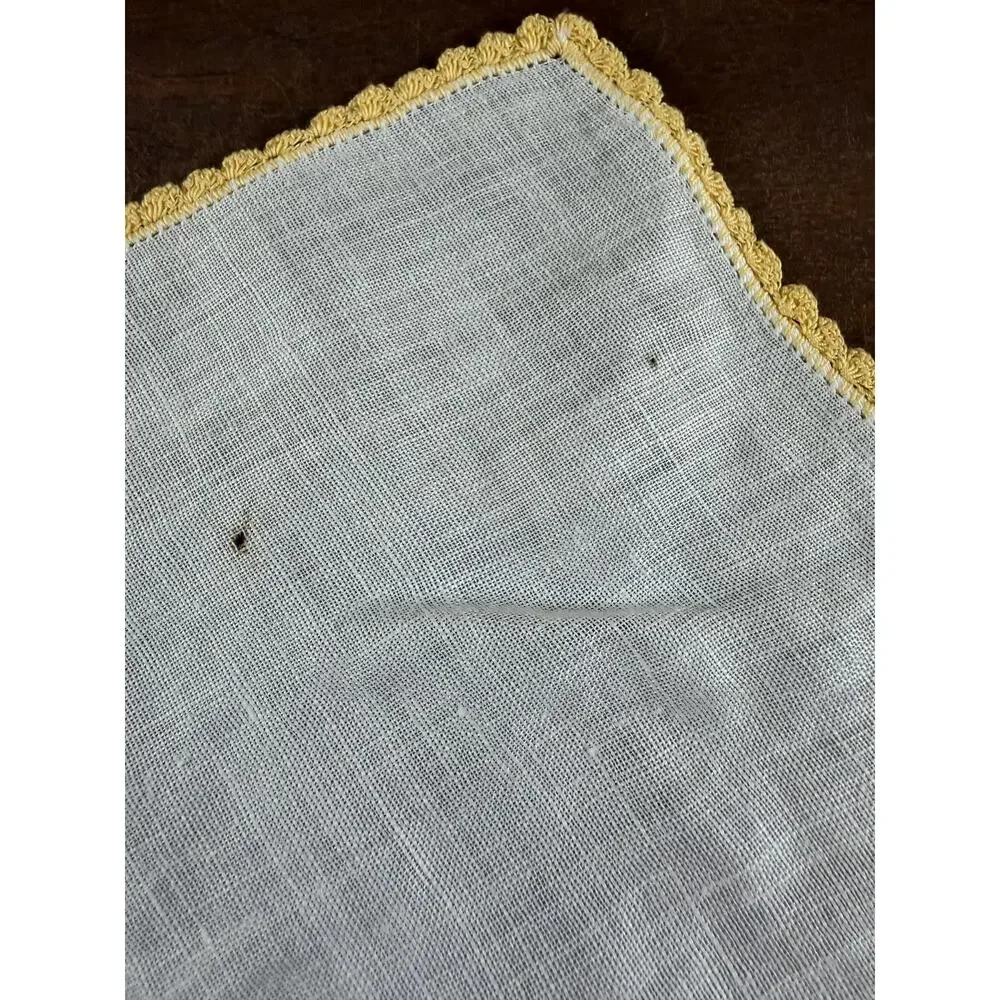 Vintage Handkerchiefs Lot of 3 Crochet Embroidered Floral Linen Hankies